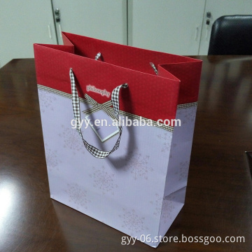 Snow Flower Paper Gift Bags with Latticed Ribbons